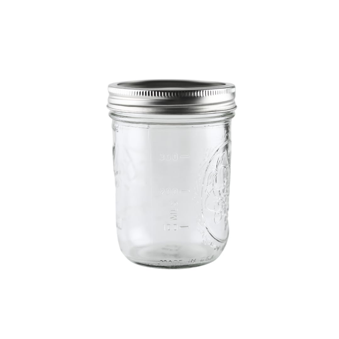 16oz Wide Mouth Glass Mason Jars with Lids & Bands, Set of 12 J5864