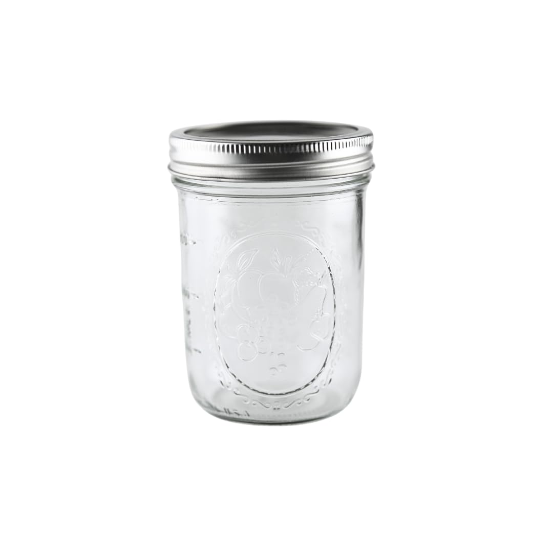 16oz Wide Mouth Glass Mason Jars with Lids & Bands, Set of 12 J5864