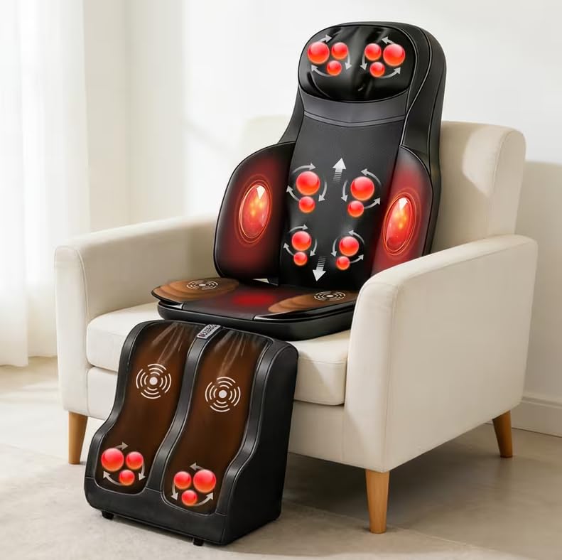 Portable Full Body Massage Mat with Heat & Vibration T590453