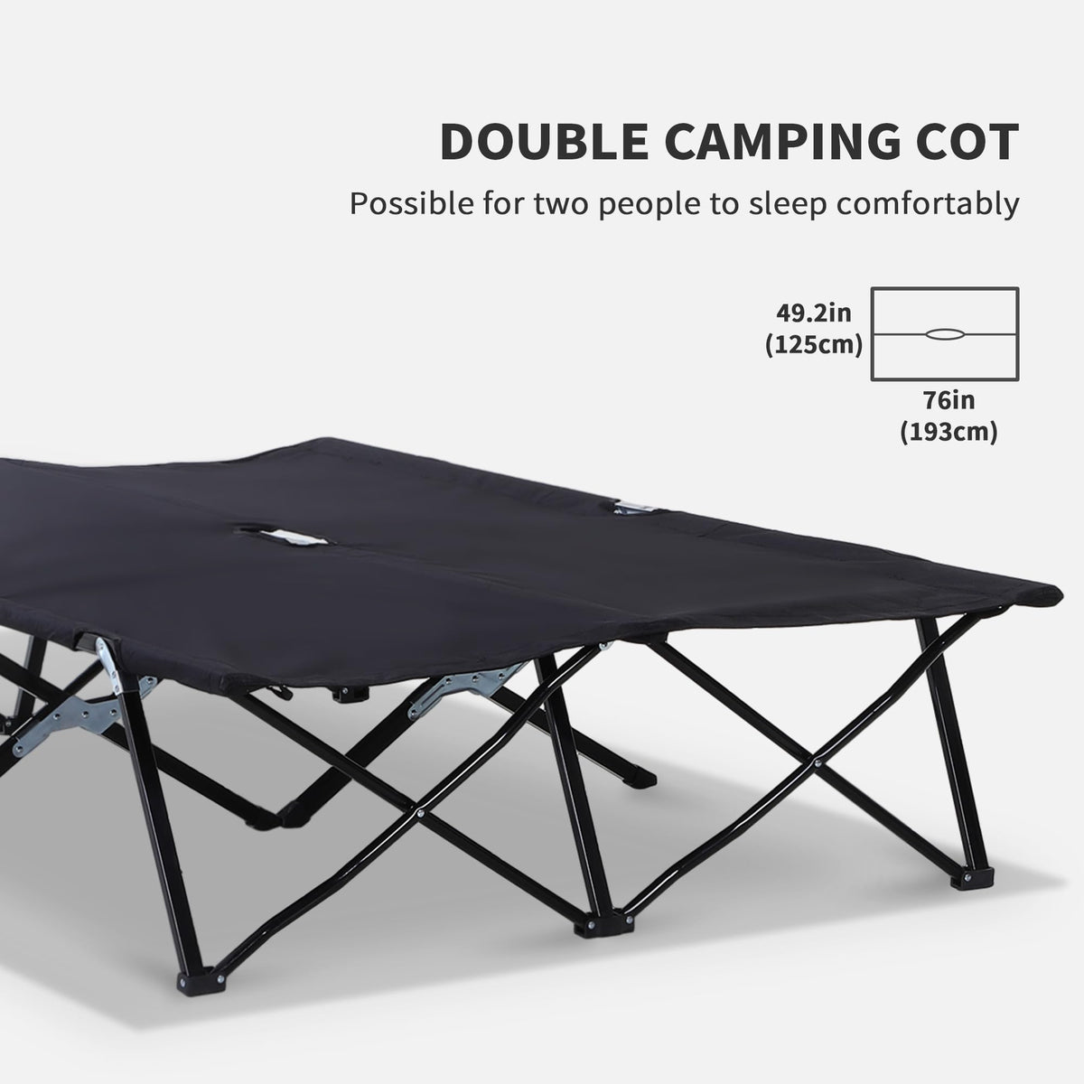 2 Person Folding Camping Cot with Carry Bag, 300 lbs Capacity M111