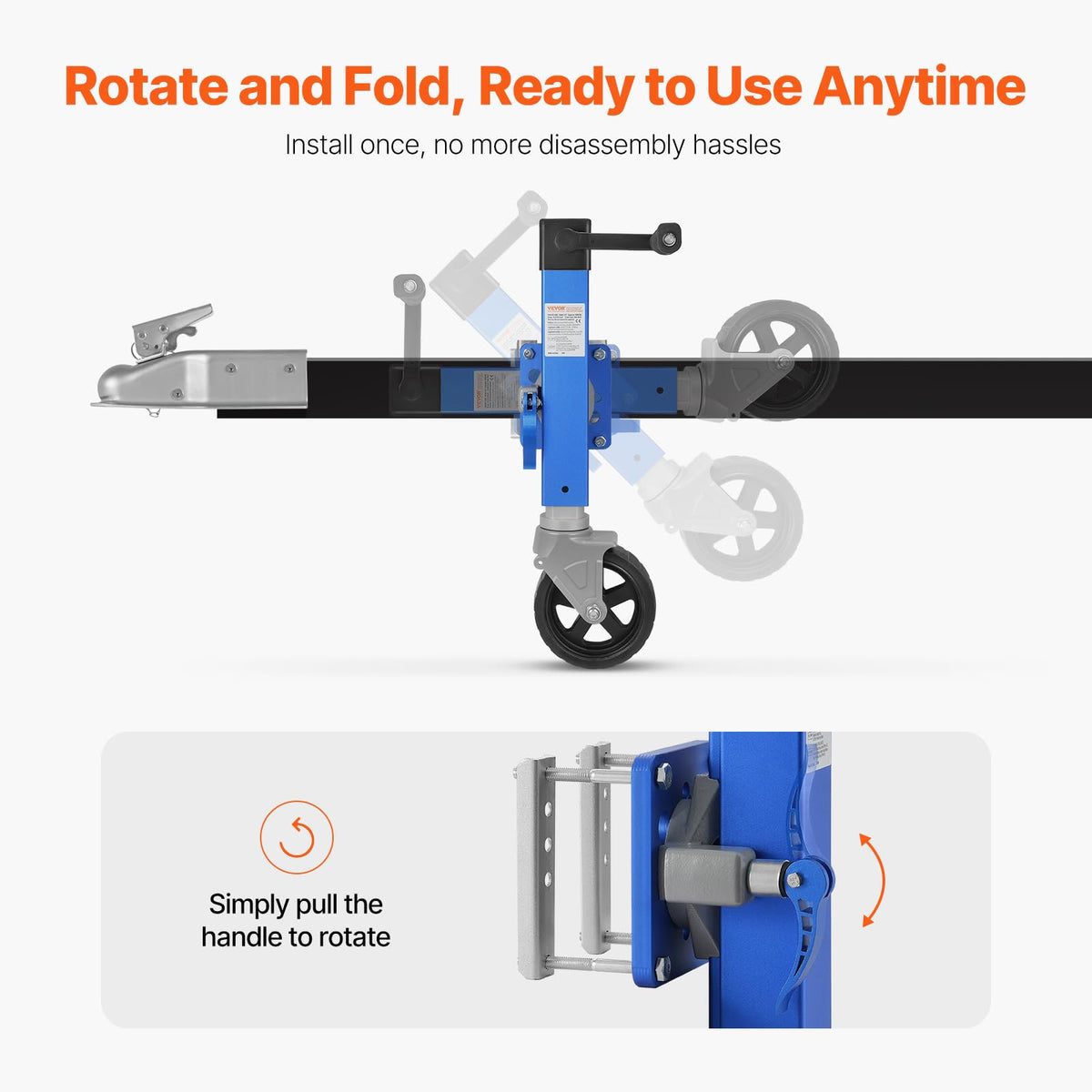 1600 lbs Swivel Trailer Jack with Wheel K59711