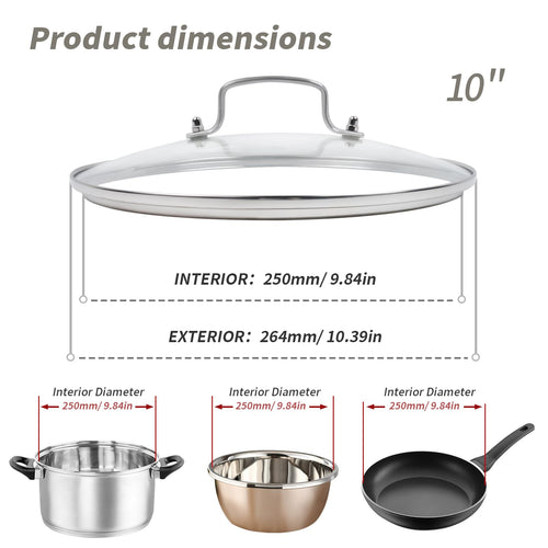 10" Tempered Glass Pan Lid with Steam Vent B8151