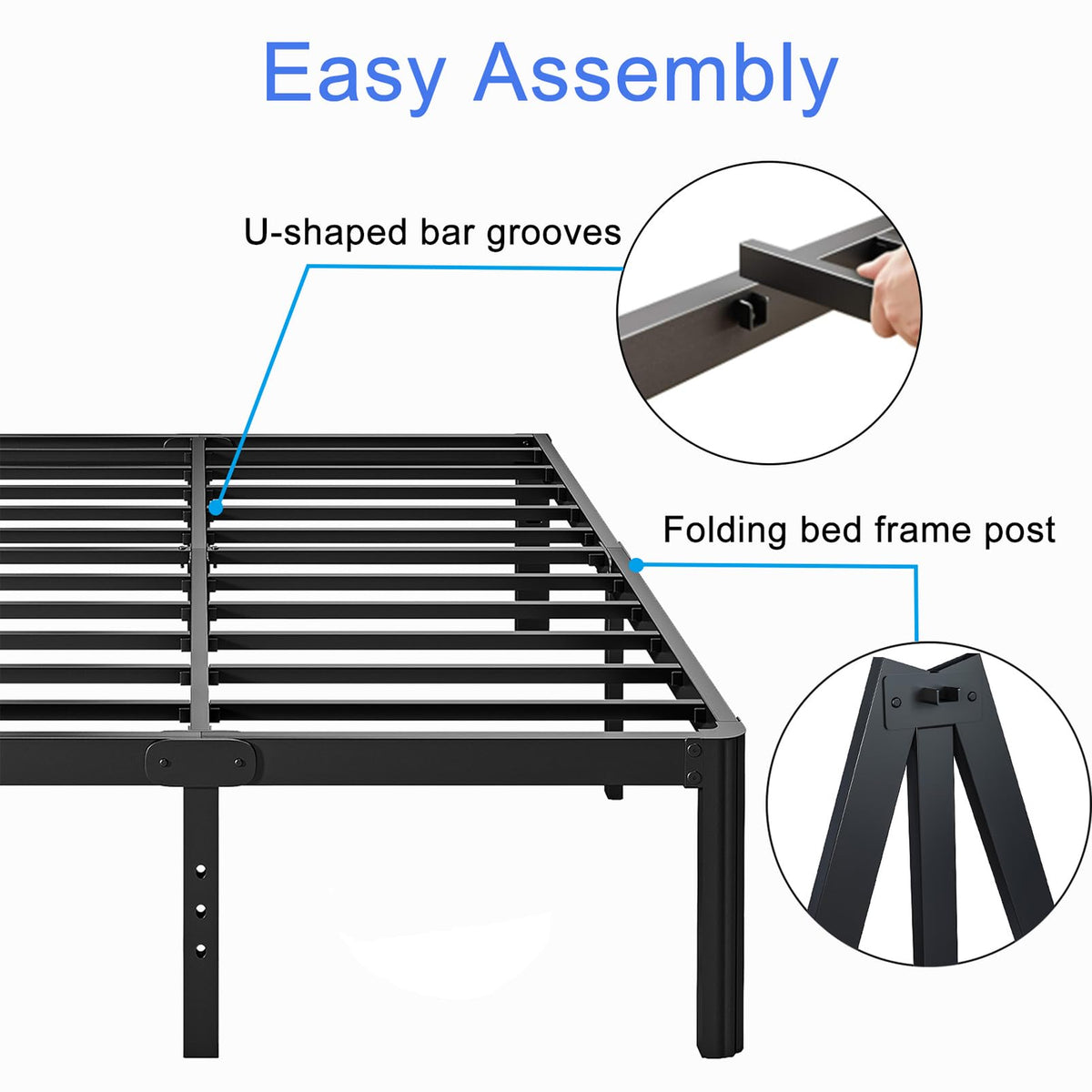 18 Inch High Platform Queen Bed Frame B1033