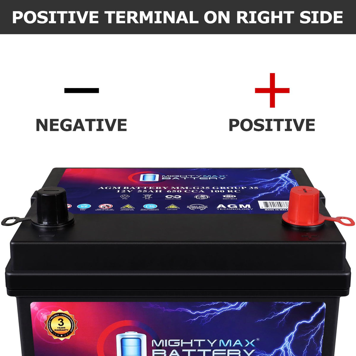 12V 55Ah AGM Replacement Battery Q682