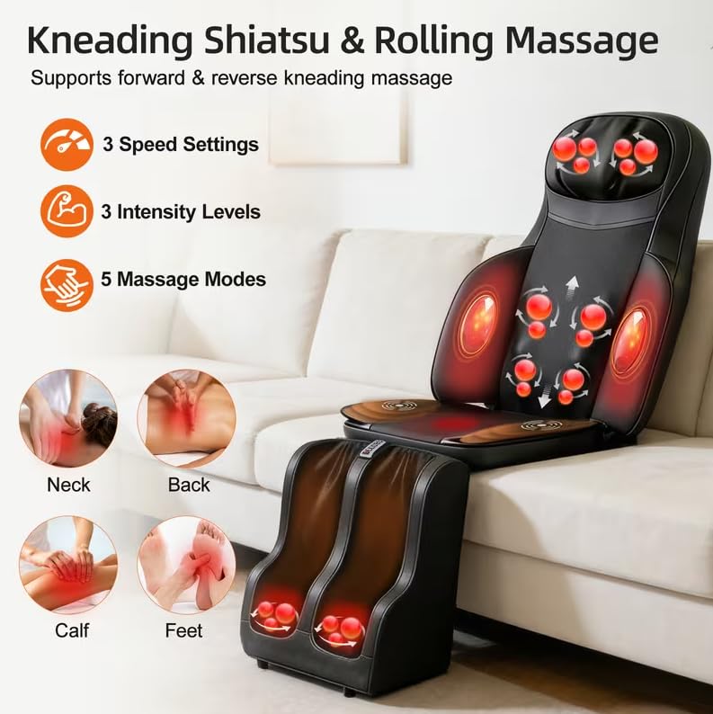 Portable Full Body Massage Mat with Heat & Vibration T590453