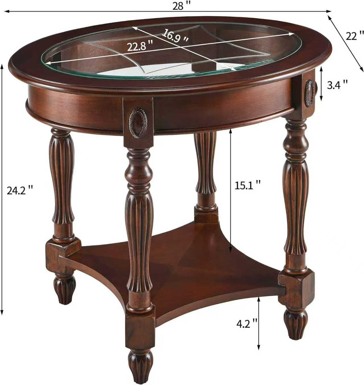 Solid Wood Oval End Table L4900