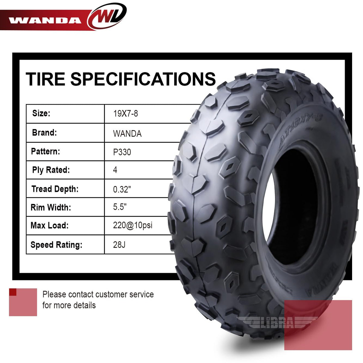 2 ATV Tires 19x7-8 K630