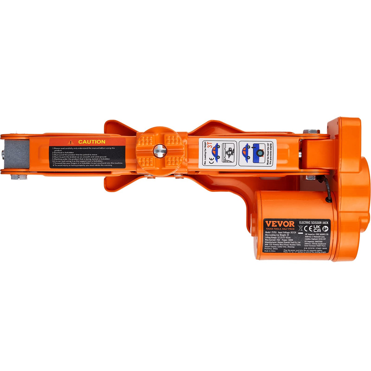 12V Electric Scissor Car Jack 3 Tons with Impact Wrench W483882