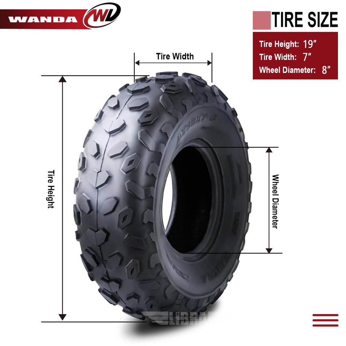 2 ATV Tires 19x7-8 K630