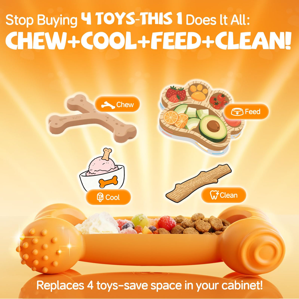 2-Pack Slow Feeder Chew Toy J995789