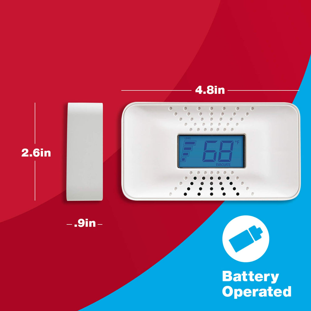 10-Year Battery Carbon Monoxide Alarm with Digital Display V6245