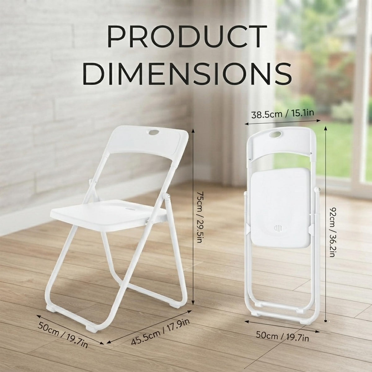 10 Pack White Plastic Folding Chairs B920373