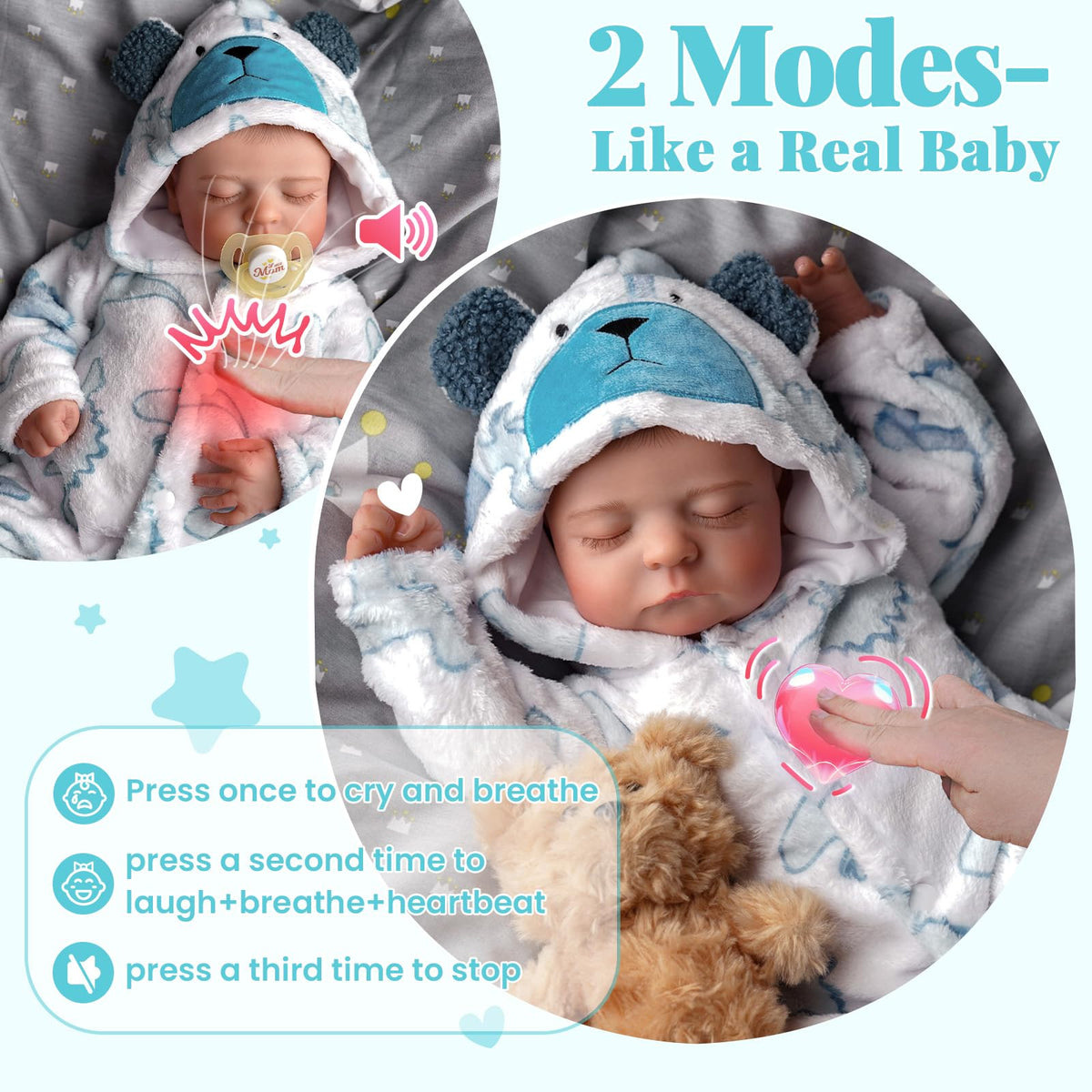 20 Inch 4-in-1 Interactive Baby Doll K876