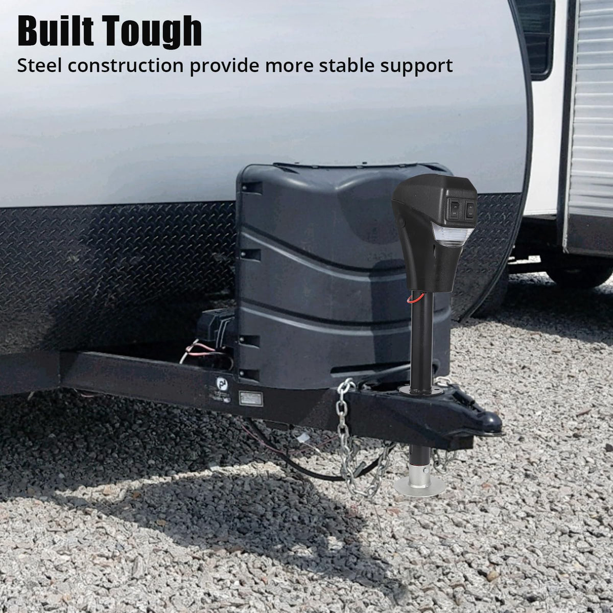 3500lbs Electric Trailer Jack with Front LED, 18" Lift Y7284