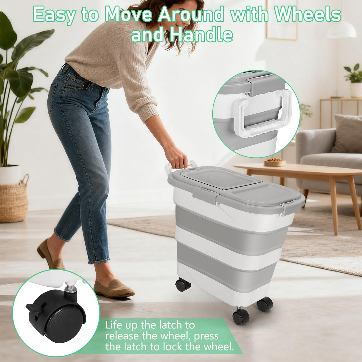 30LB Dog Food Storage Container with Wheels P82897