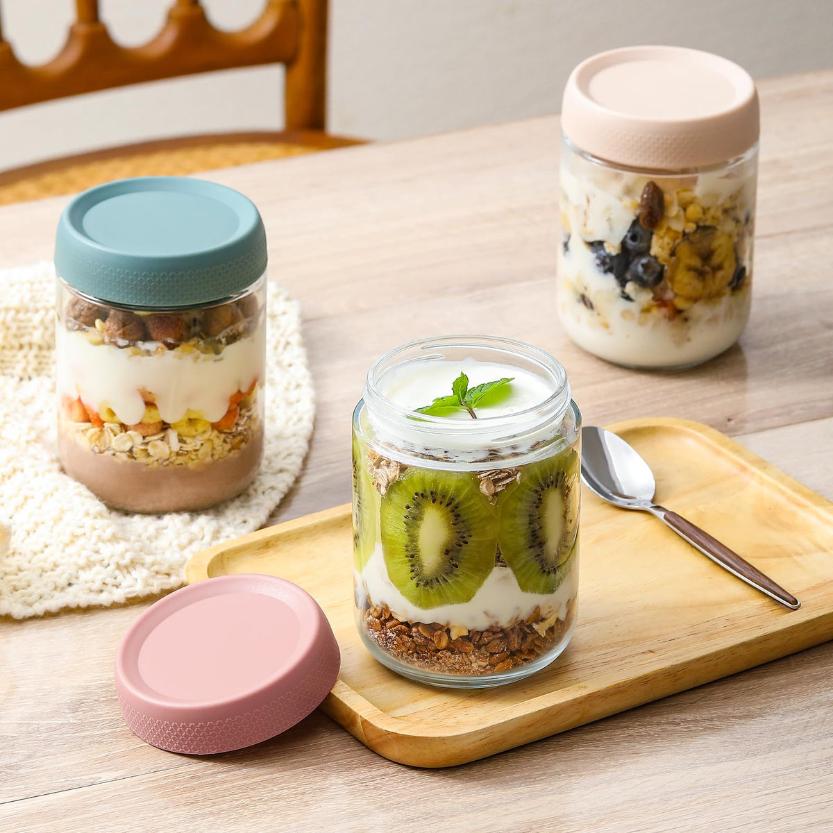 16oz Glass Jars with Airtight Lids J516