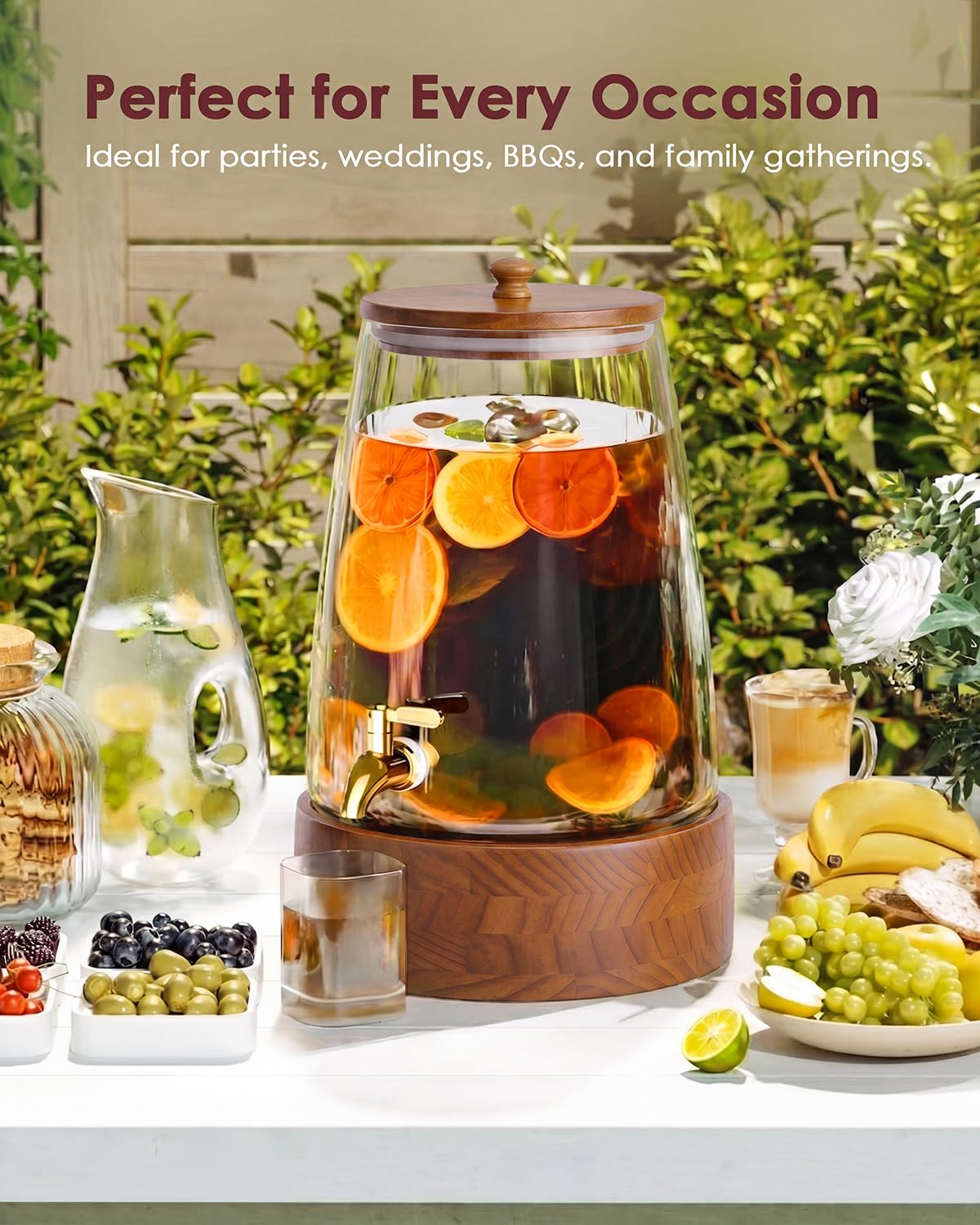 2 Gallon Glass Drink Dispenser with Spigot V539225