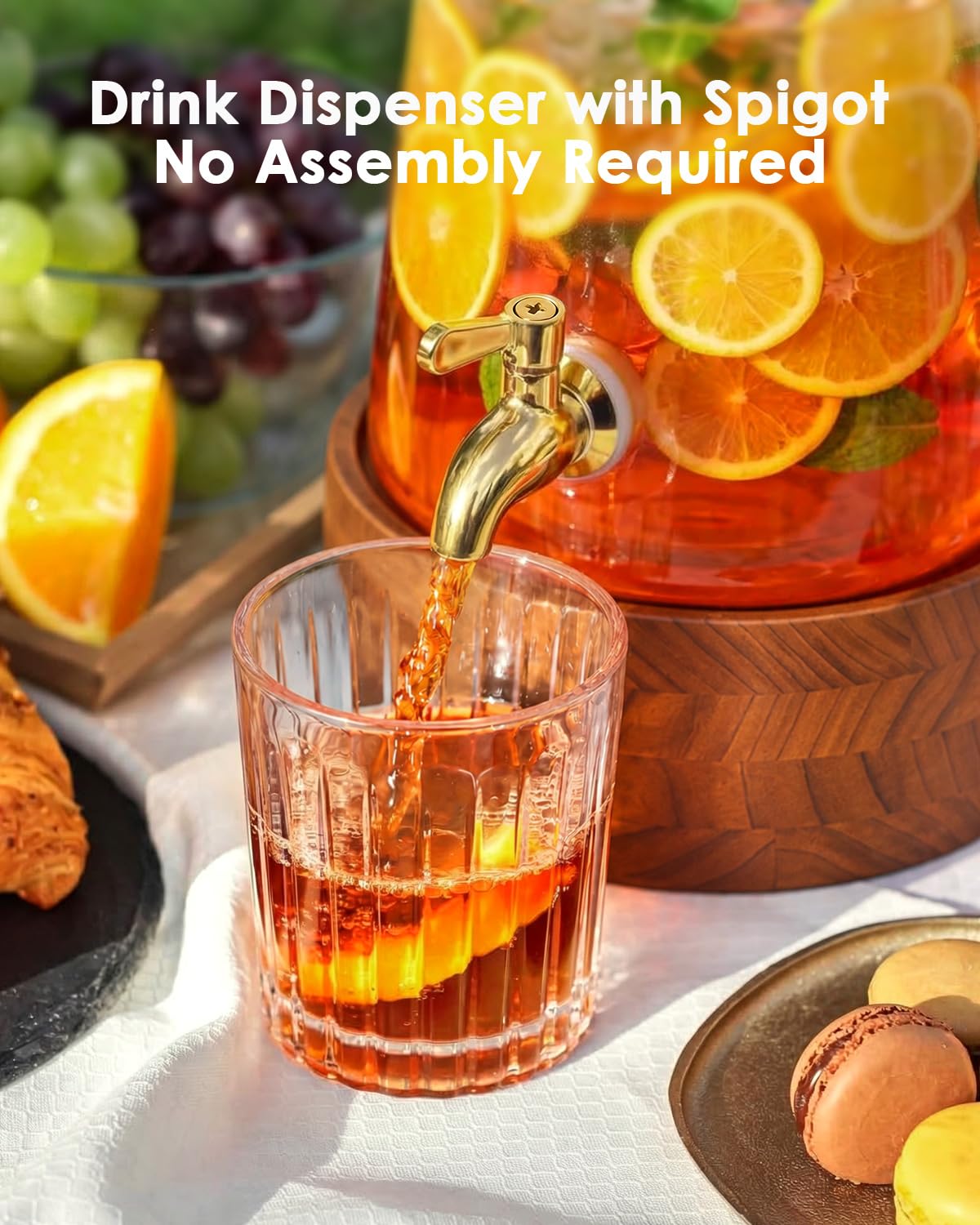2 Gallon Glass Drink Dispenser with Spigot V539225