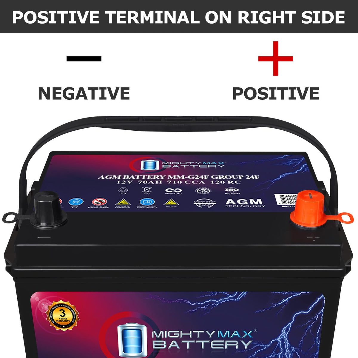 12V 70Ah AGM Replacement Battery O955