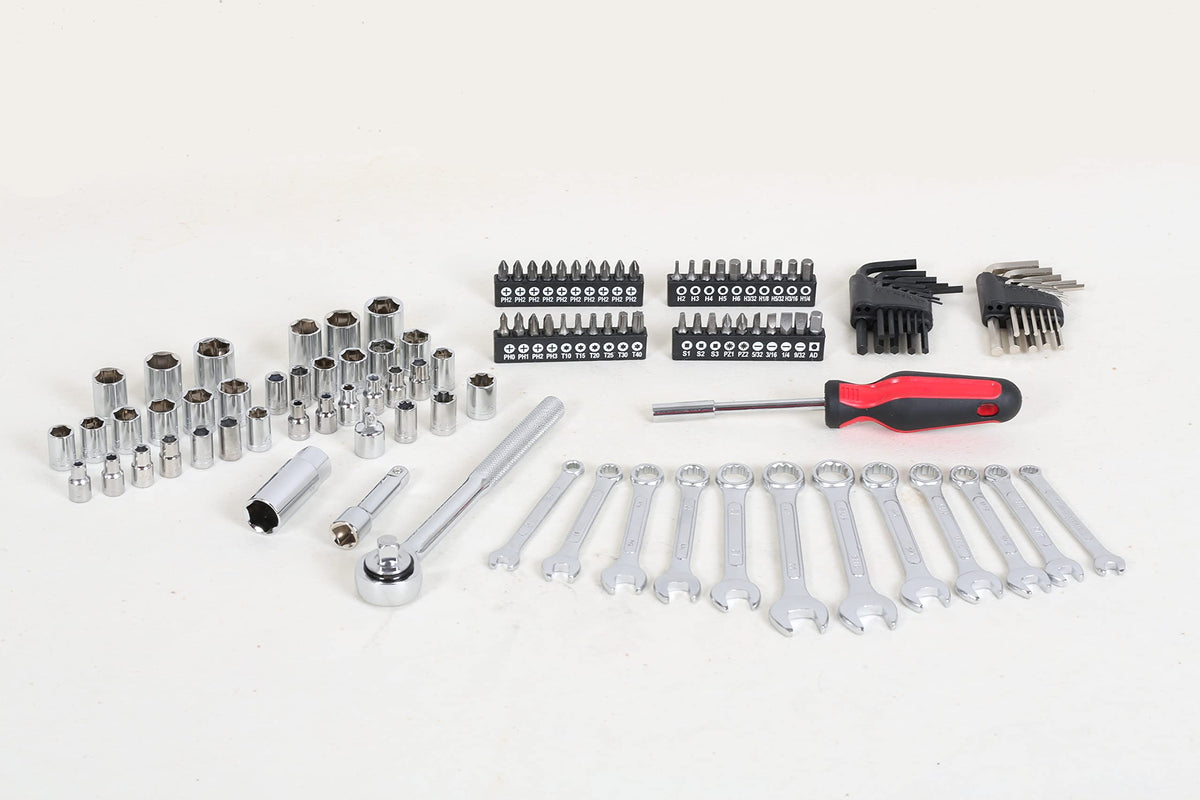 121-Piece Mechanics Tool Set, 1/4 & 3/8-Inch Drive L7559