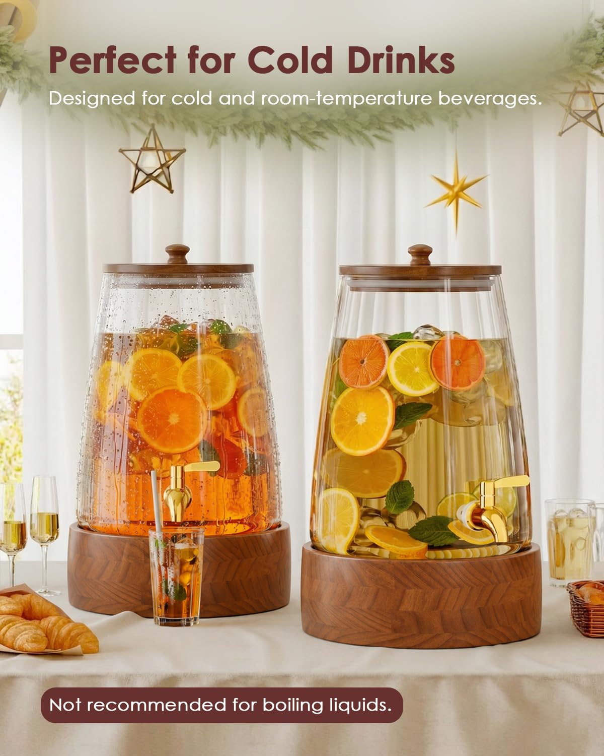 2 Gallon Glass Drink Dispenser with Spigot V539225