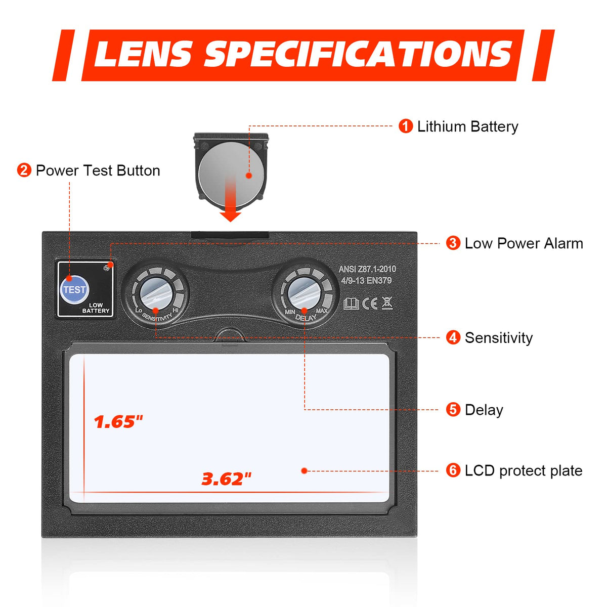 Auto Darkening Welding Lens M620653