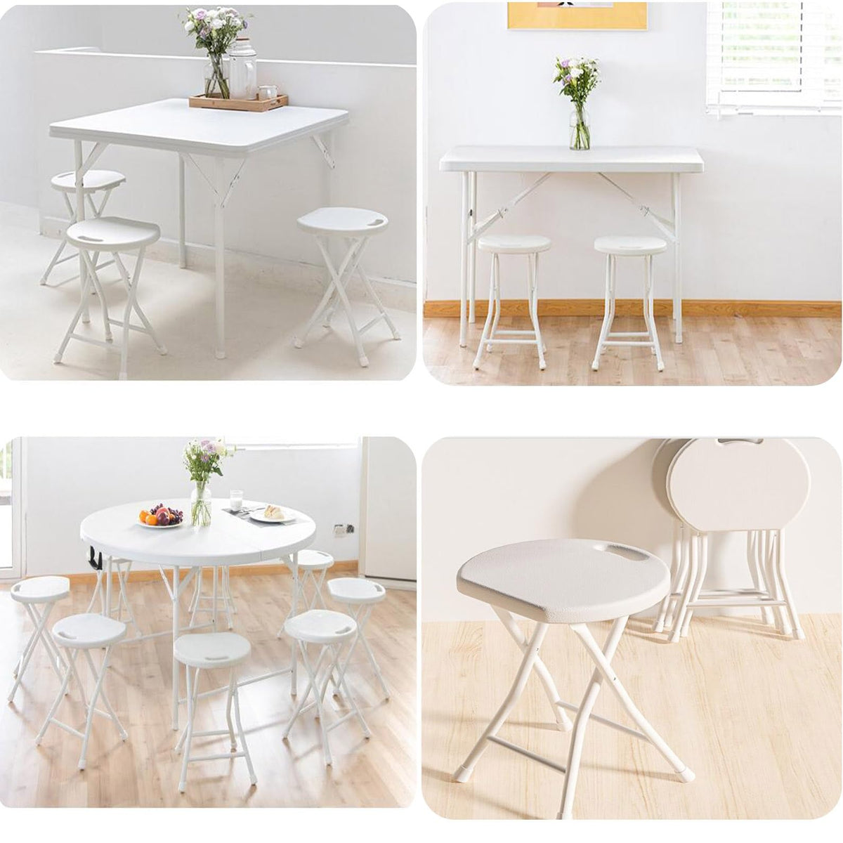 18 inch Portable Folding Plastic Stool with Steel Frame P570825
