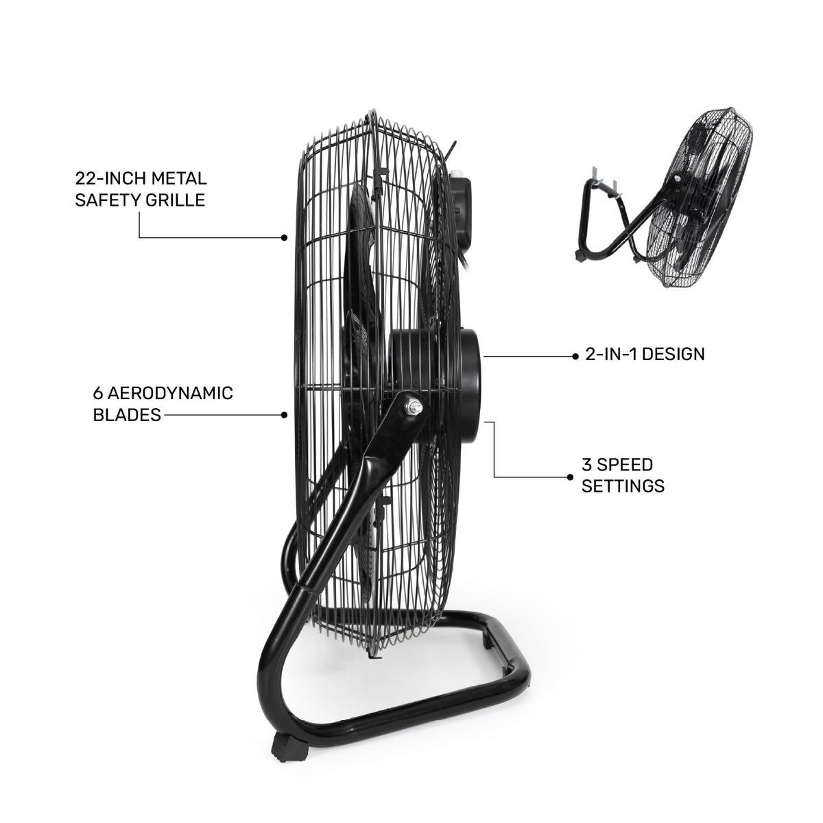 20” Industrial Floor Fan High Velocity Air Circulator Z7123