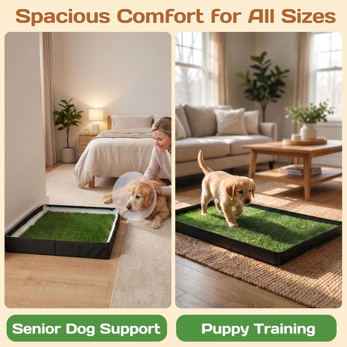 Dog Grass Pad with Tray 32"x22" with 8pc Pee Pads V5760