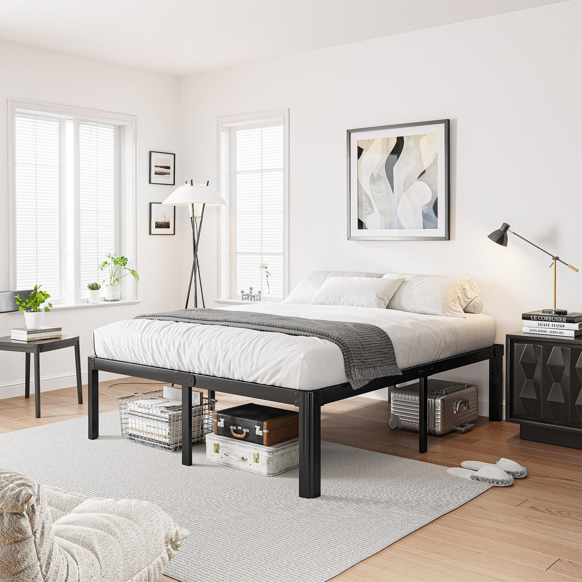 18 Inch High Platform Queen Bed Frame B1033