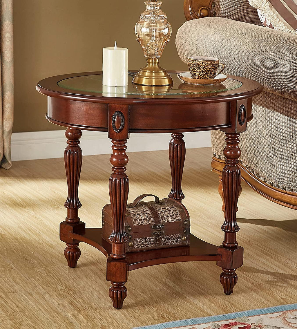Solid Wood Oval End Table L4900
