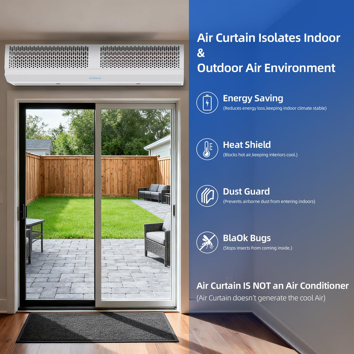 36'' Wall-Mounted 2-Speed Air Curtain E523