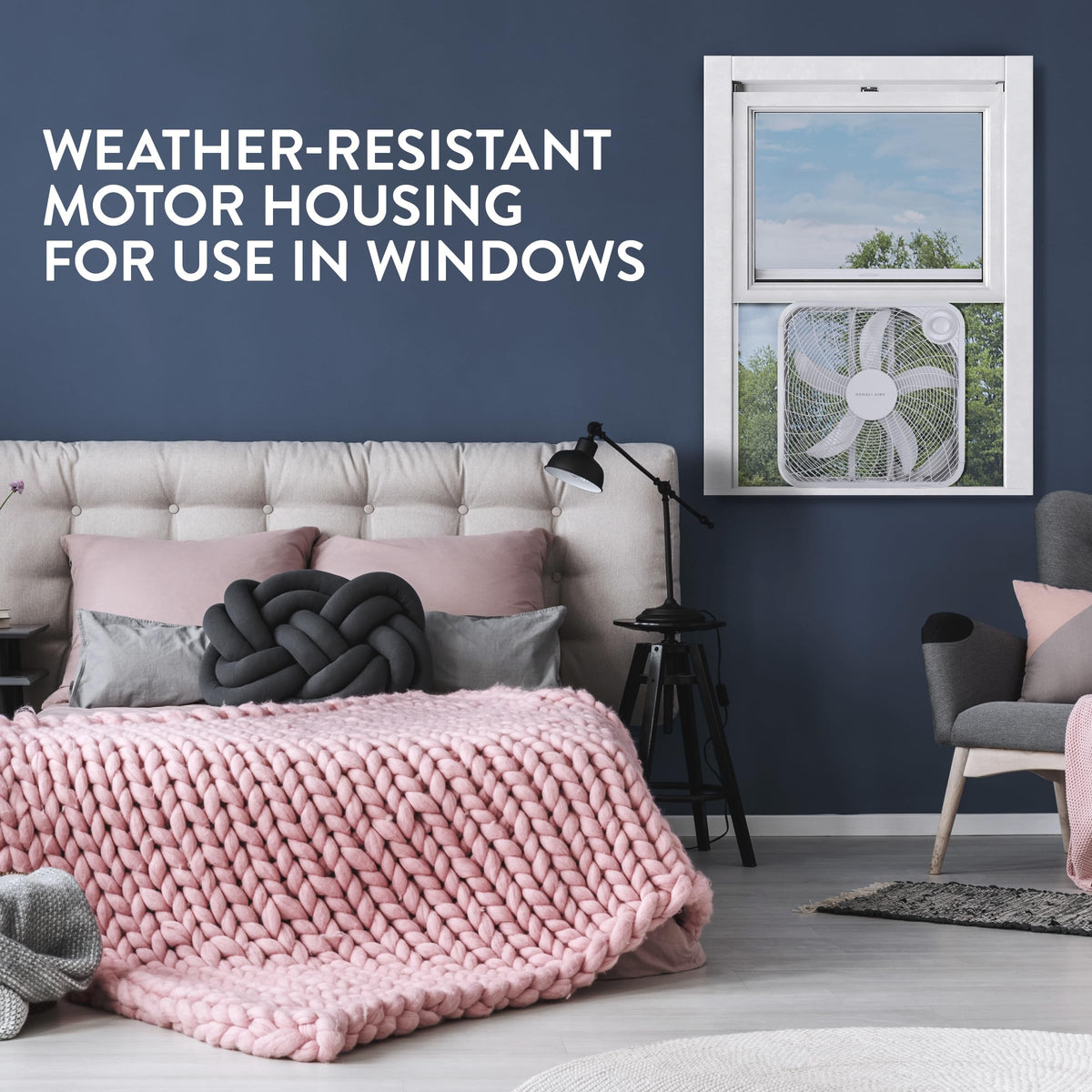 20 Inch Box Fan with 3 Speed Settings, White E96460