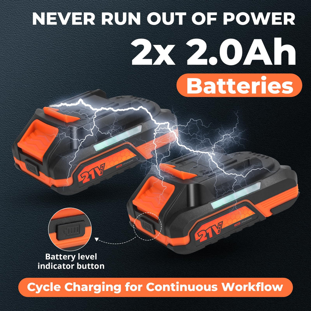 Cordless Drill Set with 2 Batteries G232934