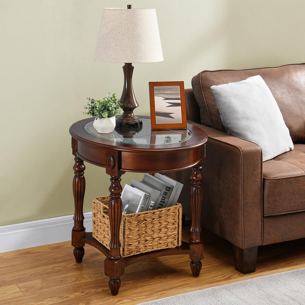 Solid Wood Oval End Table L4900