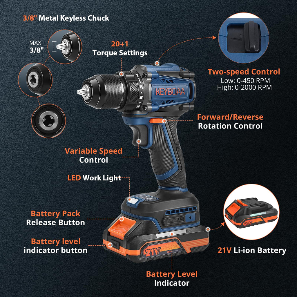 Cordless Drill Set with 2 Batteries G232934