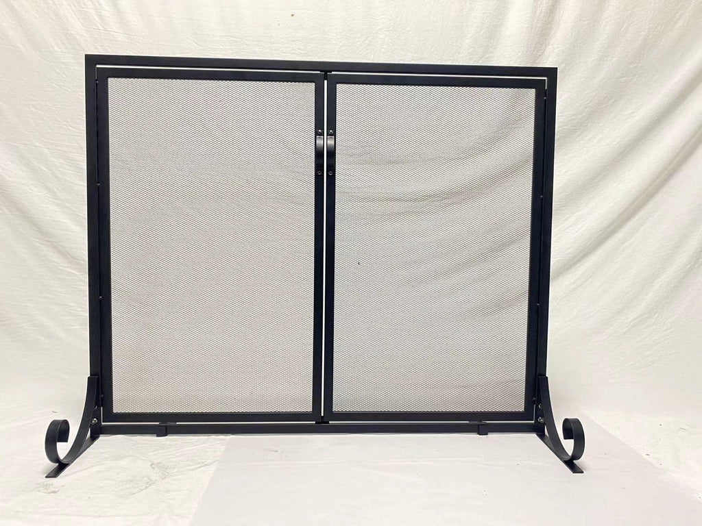 Hinged Double Door Fireplace Mesh Guard D389255