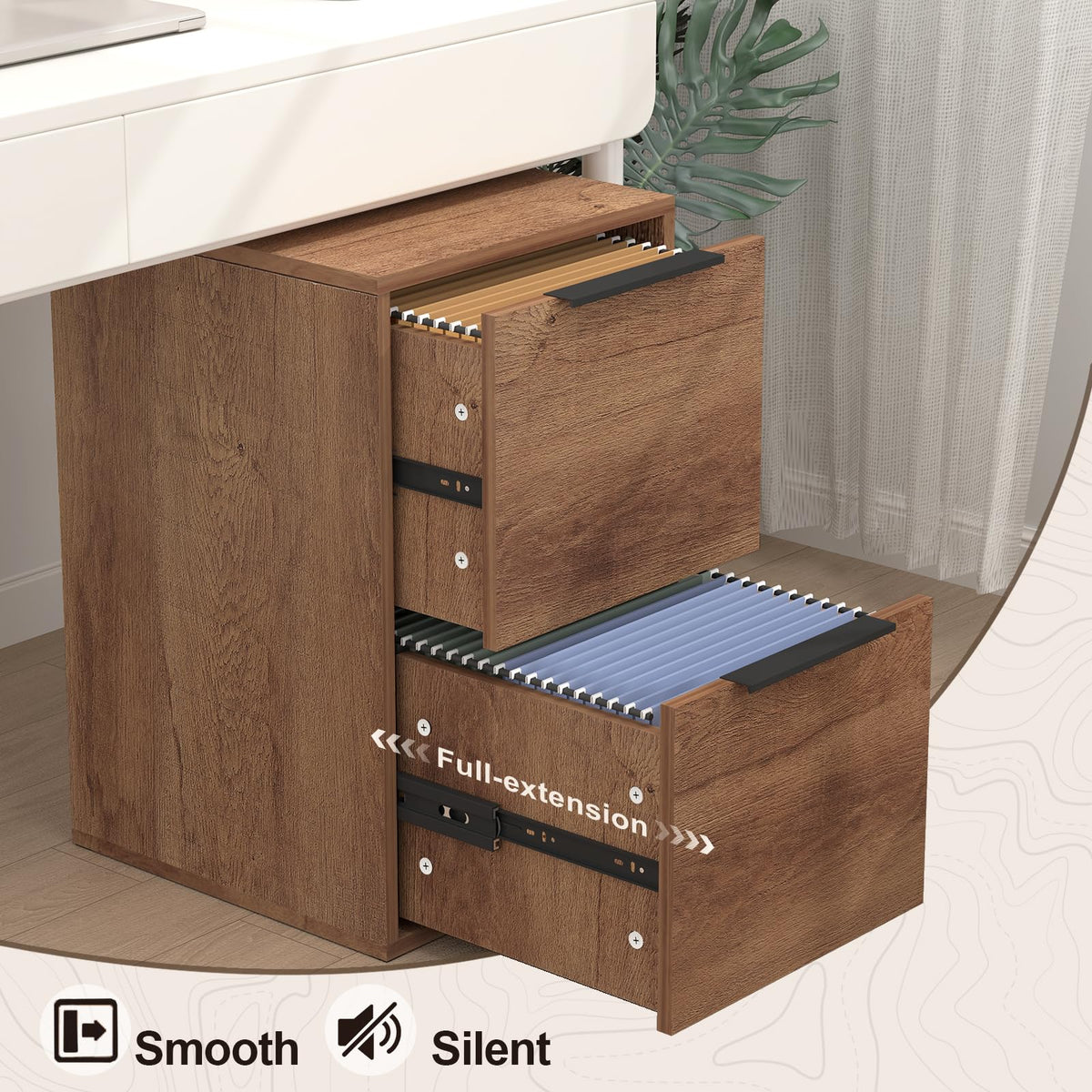 2 Drawer Filing Cabinet with Hanging Rail J661