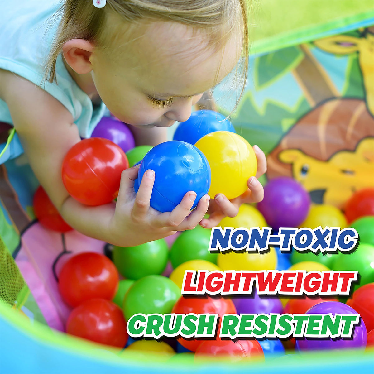 200 Premium Crush-Resistant Play Balls with Zippered Storage Bag S10633