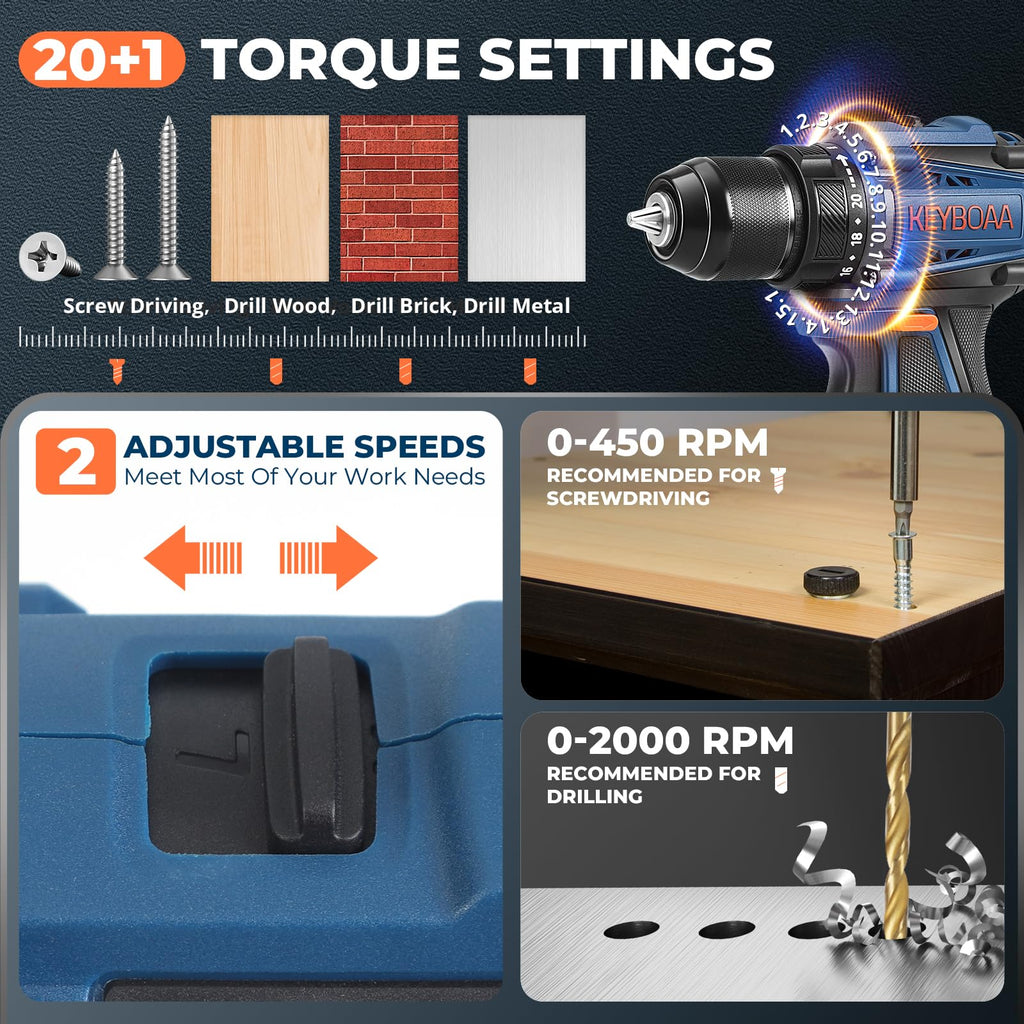 Cordless Drill Set with 2 Batteries G232934
