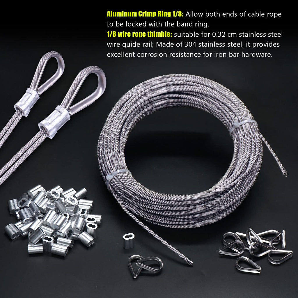 1/8" T316 Stainless Steel Cable Rope 7x7 Wire Rope Y8626