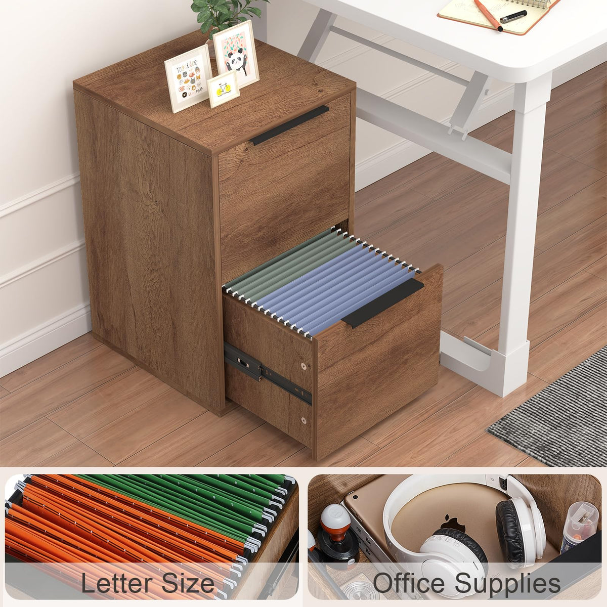 2 Drawer Filing Cabinet with Hanging Rail J661