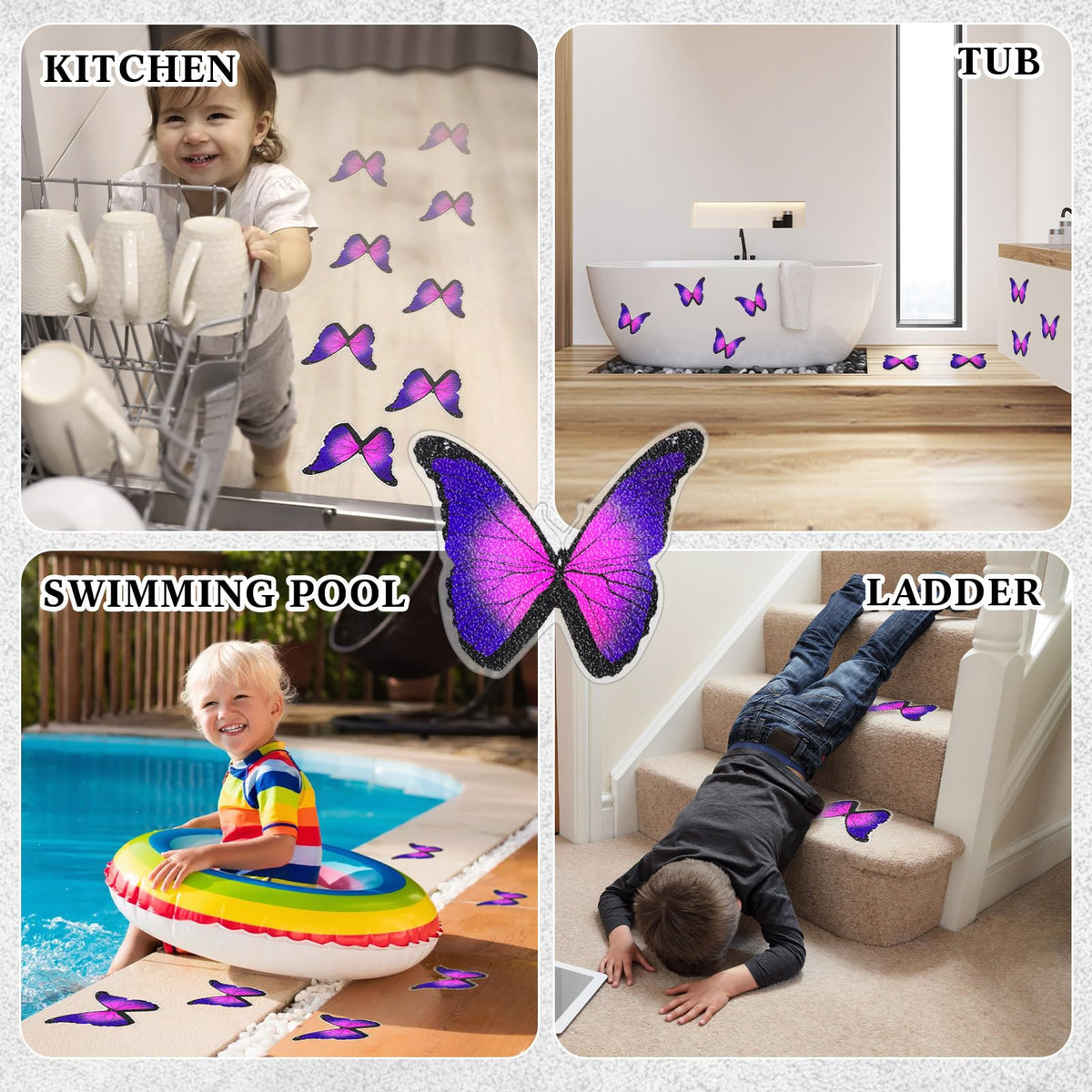 20 Pcs Non Slip Bathtub Stickers with Scraper L178927