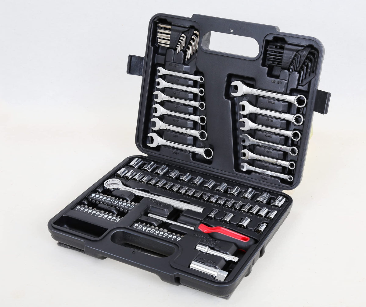 121-Piece Mechanics Tool Set, 1/4 & 3/8-Inch Drive L7559