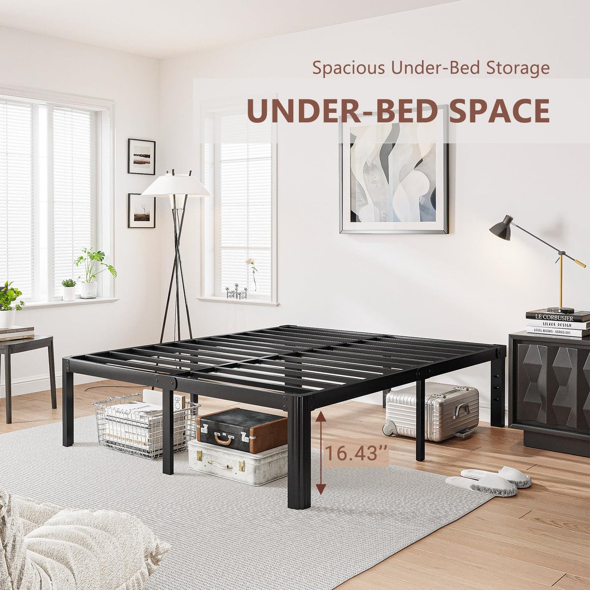 18 Inch High Platform Queen Bed Frame B1033