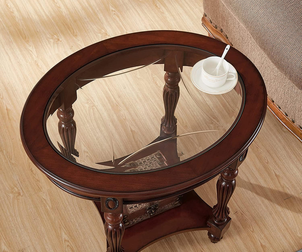 Solid Wood Oval End Table L4900