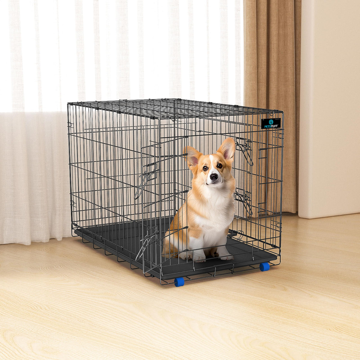 36” Large Heavy-Duty Foldable Dog Crate with Divider Panel Y297385