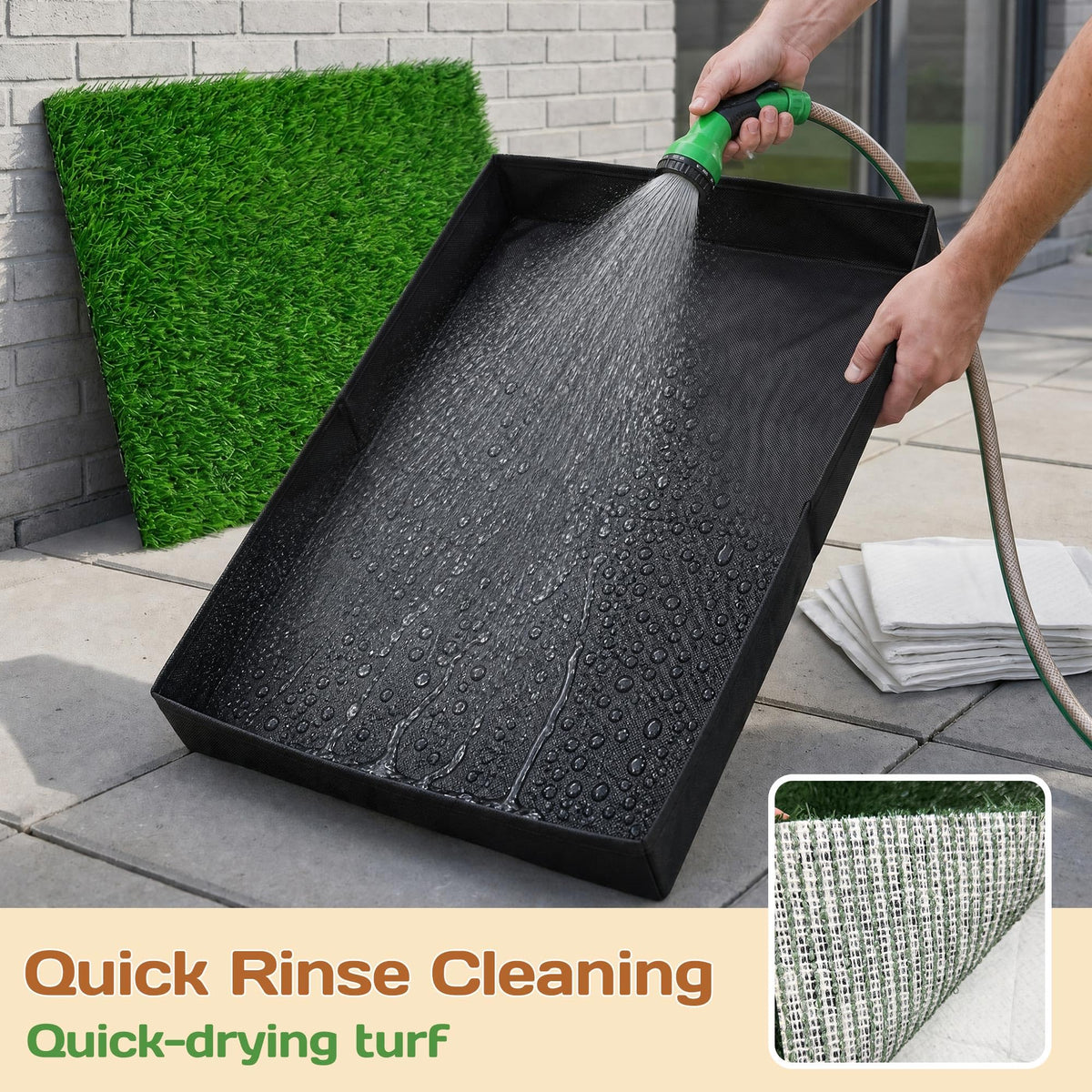 Dog Grass Pad with Tray 32"x22" with 8pc Pee Pads V5760