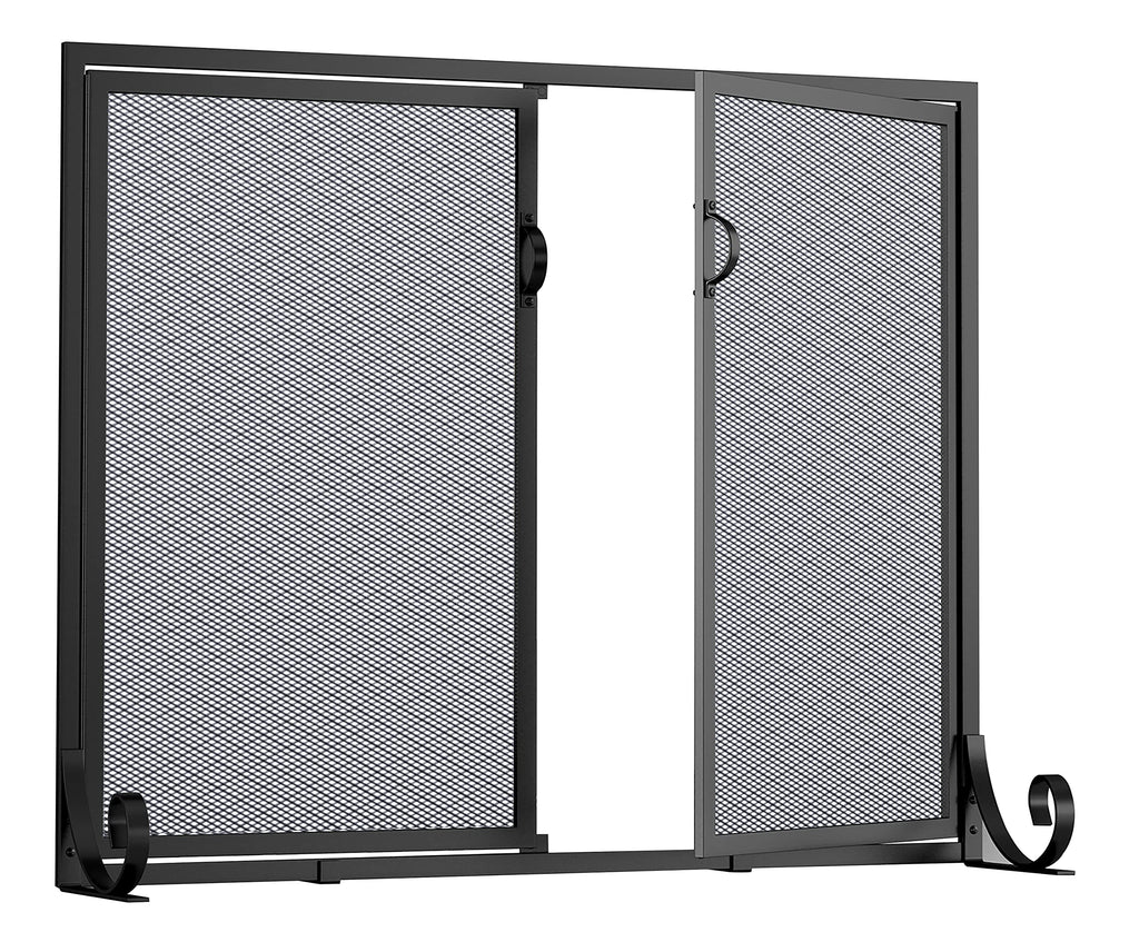 Hinged Double Door Fireplace Mesh Guard D389255