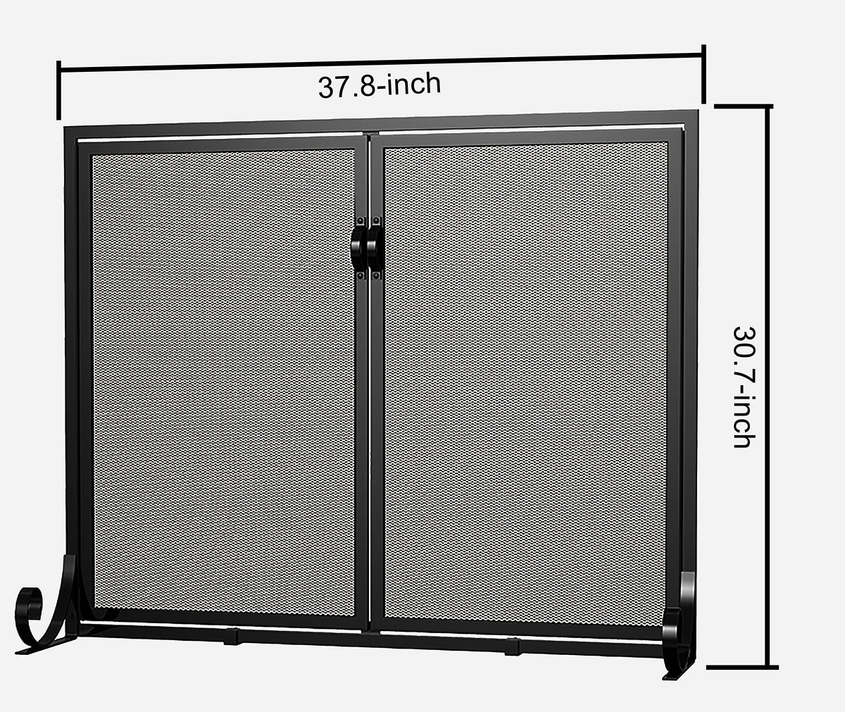 Hinged Double Door Fireplace Mesh Guard D389255